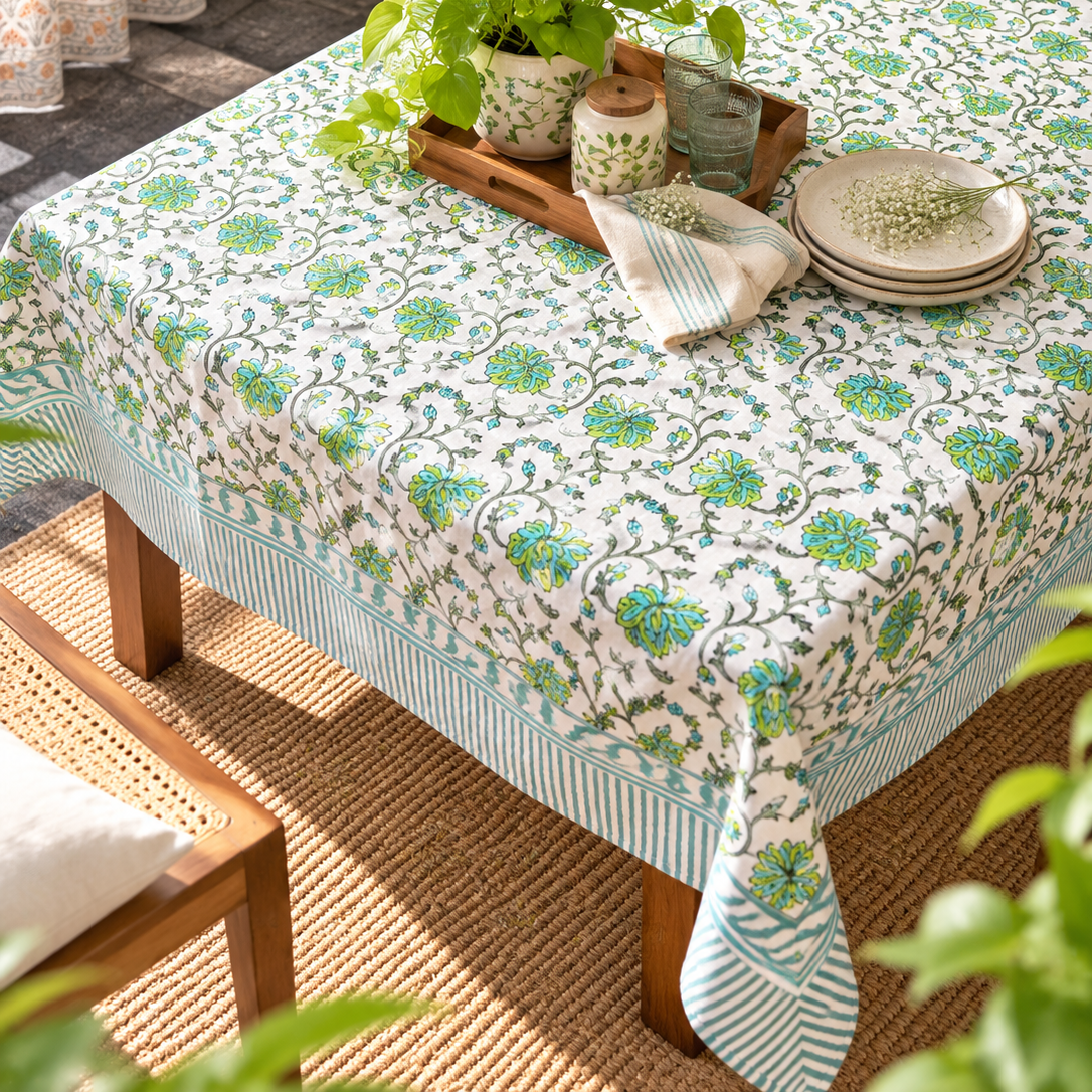 Jashn E Bahaara - Hand Block Printed Center Table Cover