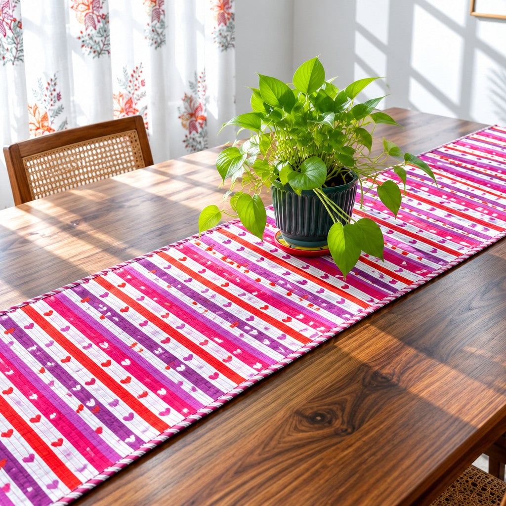 String of Hearts - Quilted Table Runner