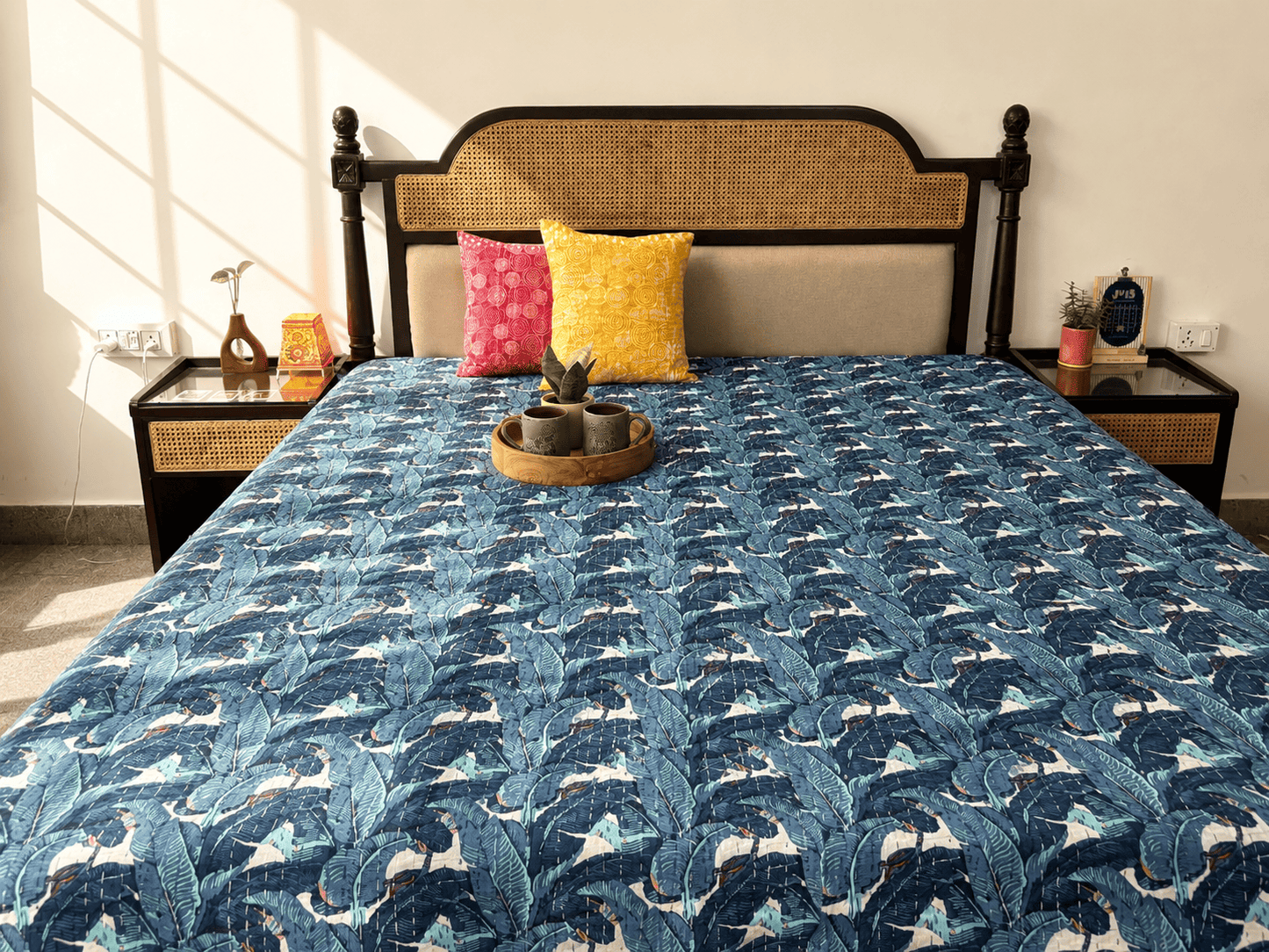 Kela Patta - Kantha Stitch Bedcover