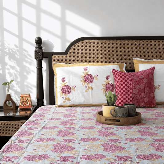 Ruhi - Hand block Bedsheet (108x108 Inches)