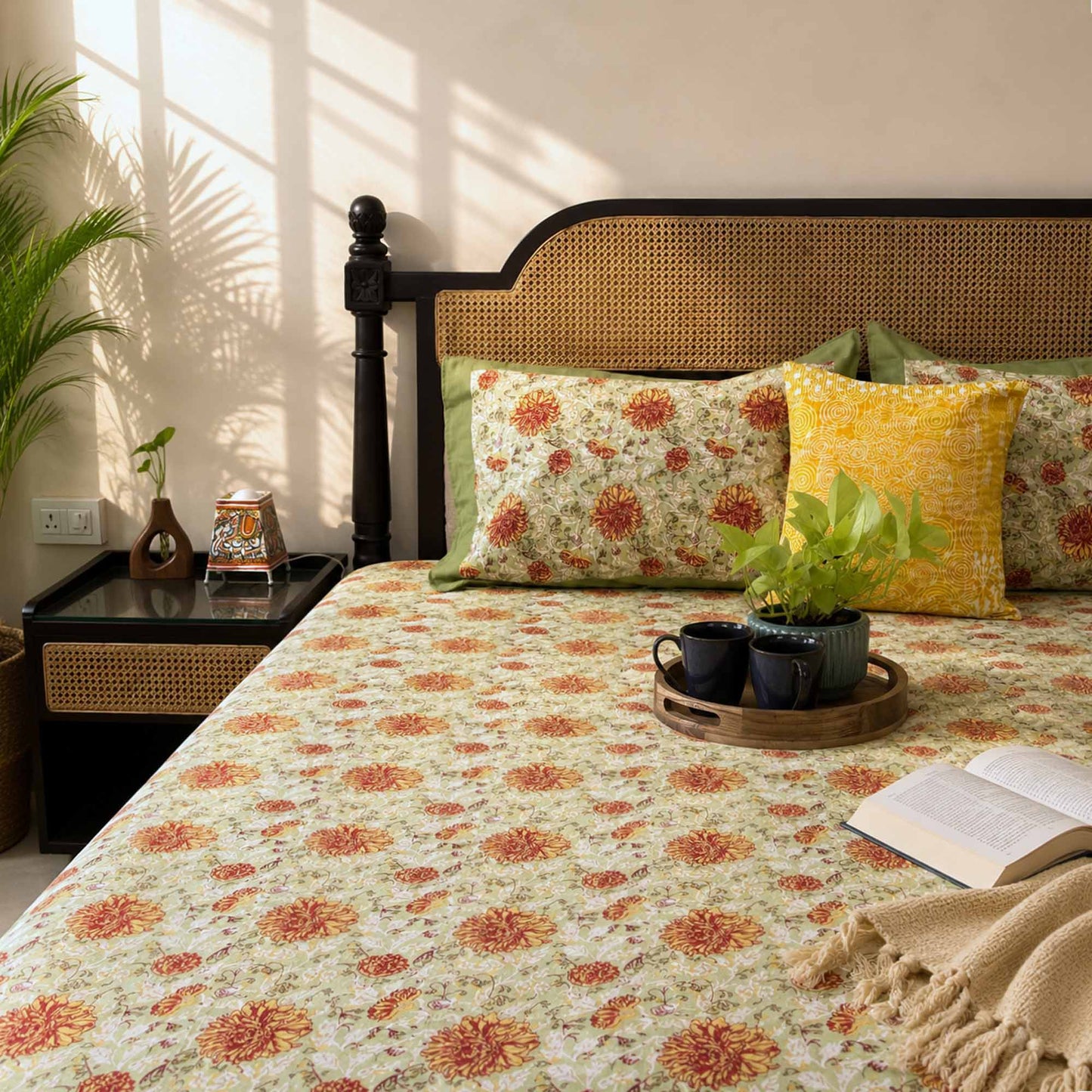 Marigold- Flat I Fitted Bedsheet (90x108 Inches)
