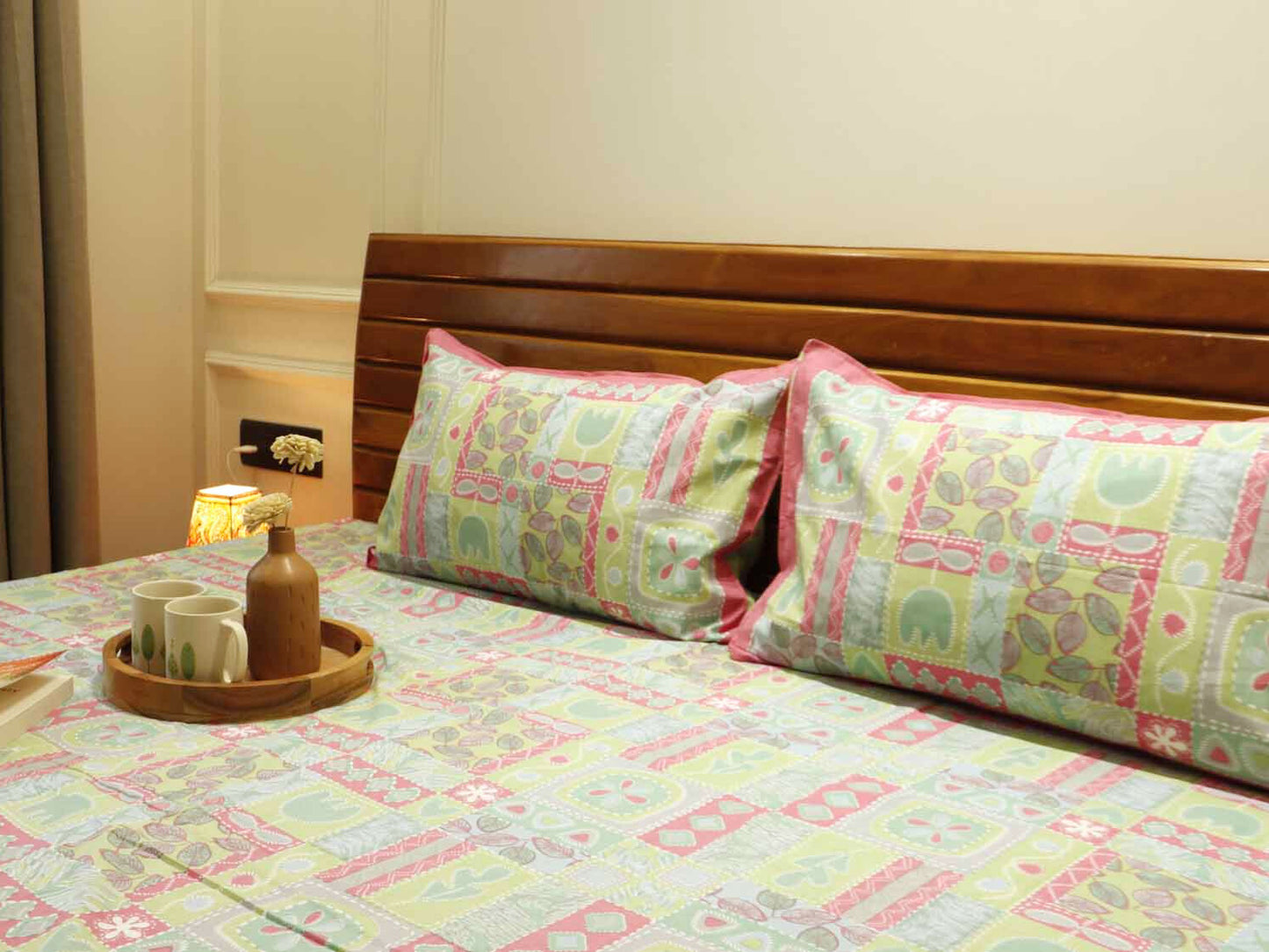 Abstract Pink - Flat I Fitted Bedsheet (100x108 Inches)