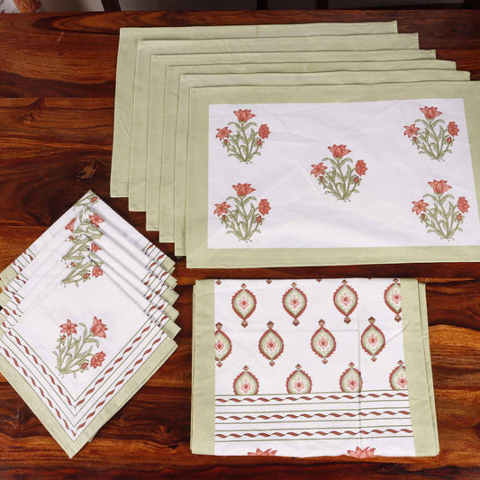 Shalimar Green - Table Runner, Table Mats and Napkins