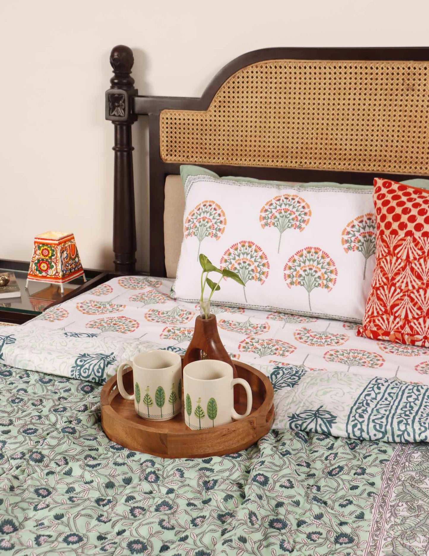 Jugni Green - Single Bed Quilt