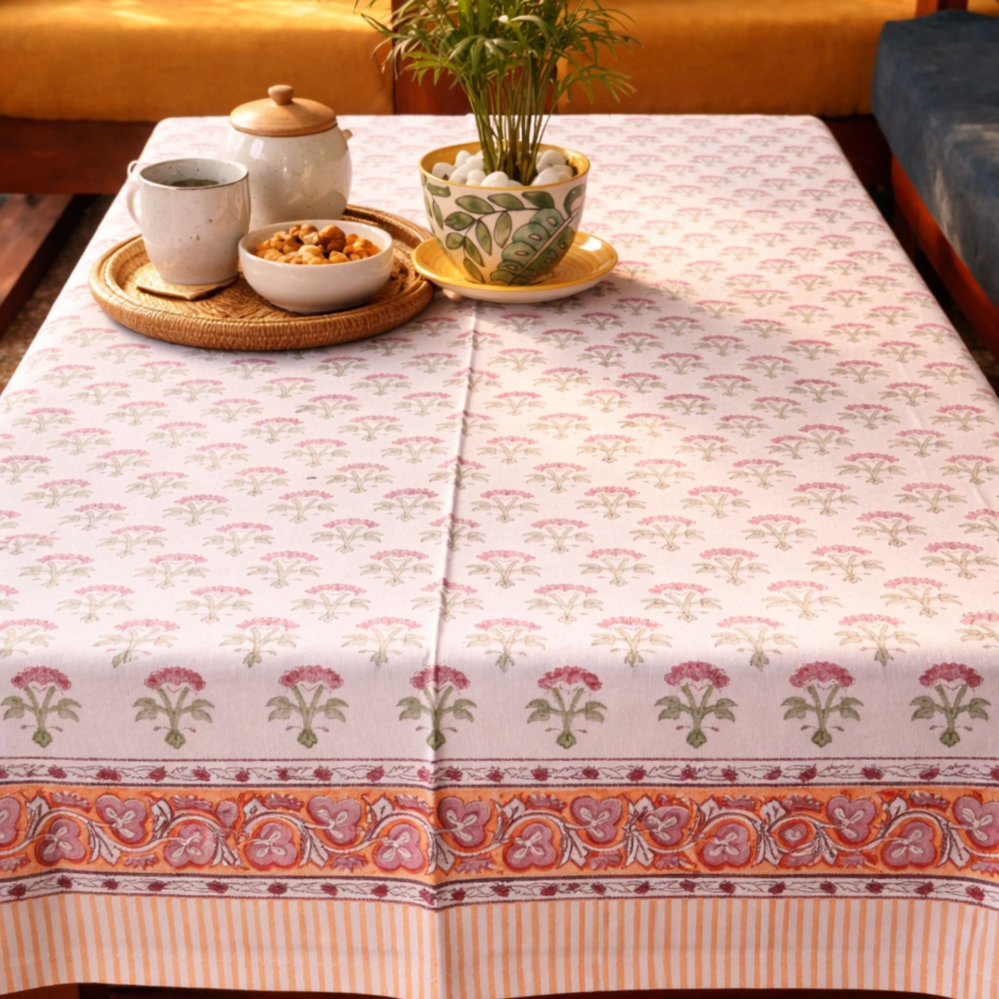 Pankhudi - Hand Block Printed Center Table Cover