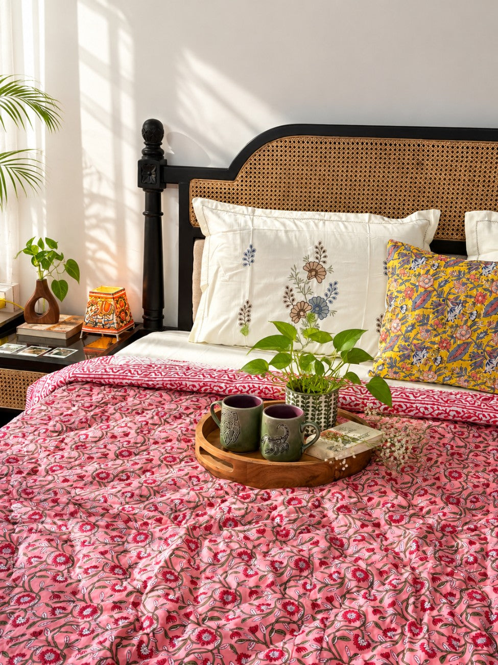 Jugni Pink - Single Bed Quilt