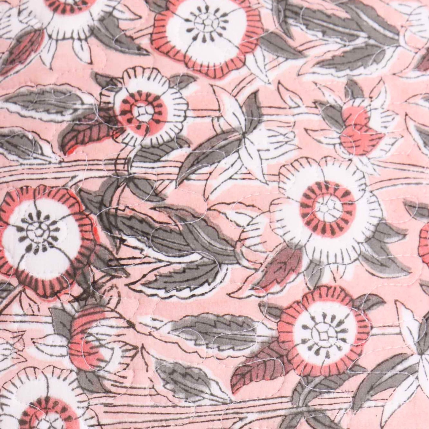 Mallika - Quilted Handblock Cushion Cover