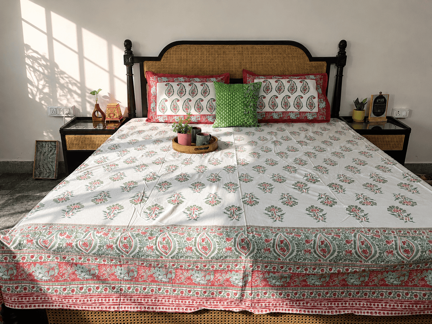 Sapphire Pink - Flat I Fitted Bedsheet (108x108 Inches)