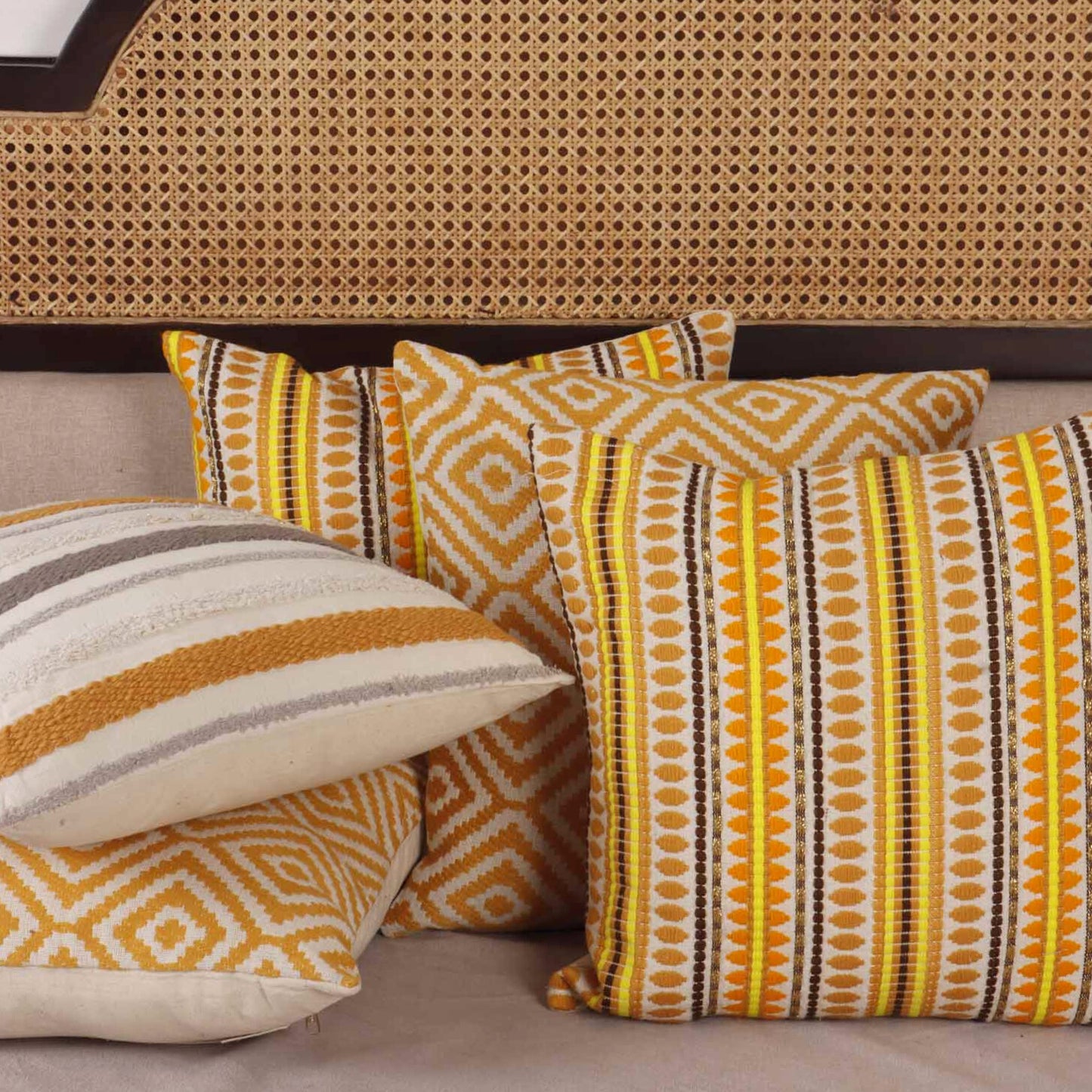 Shades Of Yellow - Cushion Covers - Set of 5