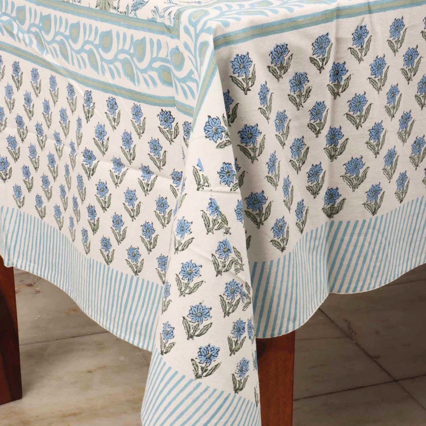 Rivaayat Hand Block Six seater Dining Table Cover