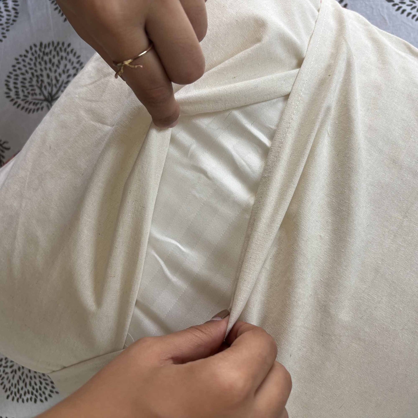 Gulnaar – Handblock Kantha Stitch Cushion Cover