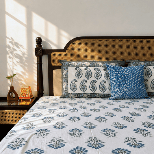 Sapphire Blue - Flat I Fitted Bedsheet (108x108 Inches)
