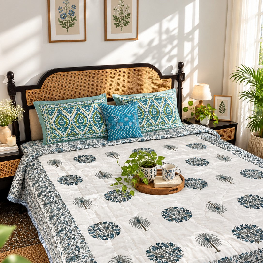 Ananta Blue - Double Bed Quilt