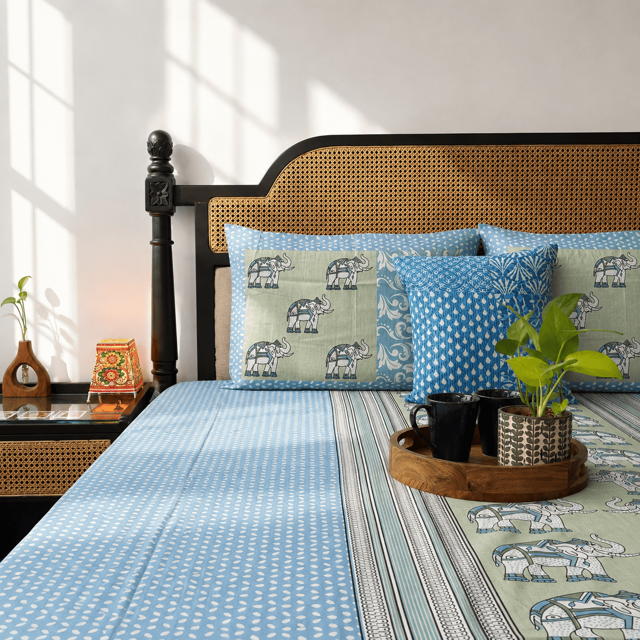 Gajanan – Flat I Fitted Bedsheet (108x108 Inches)