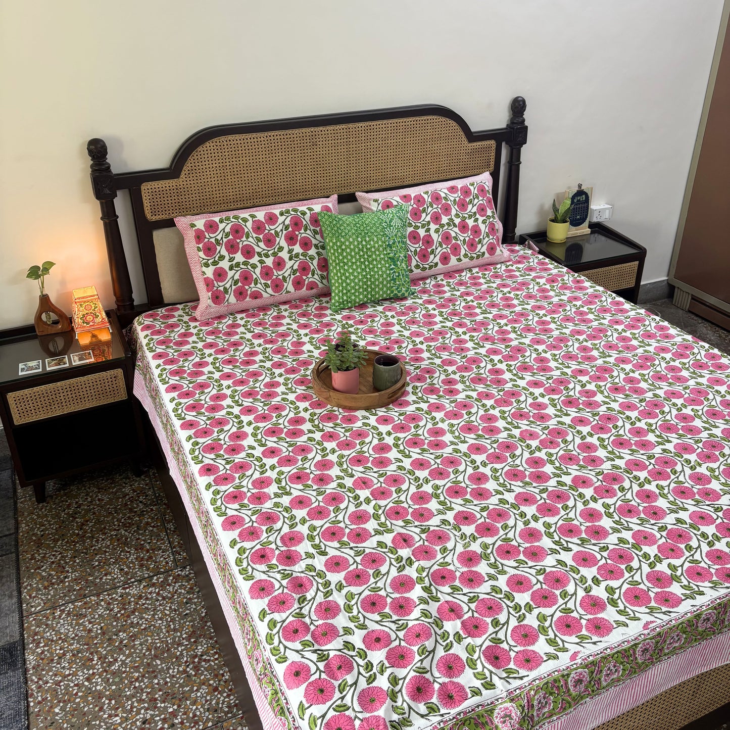 Gulnaar - Handblock Bedsheet (90 x 108 inches)