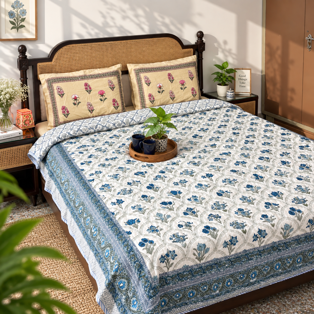 Ambarsariya blue  - Double Bed Razai/ Comforter