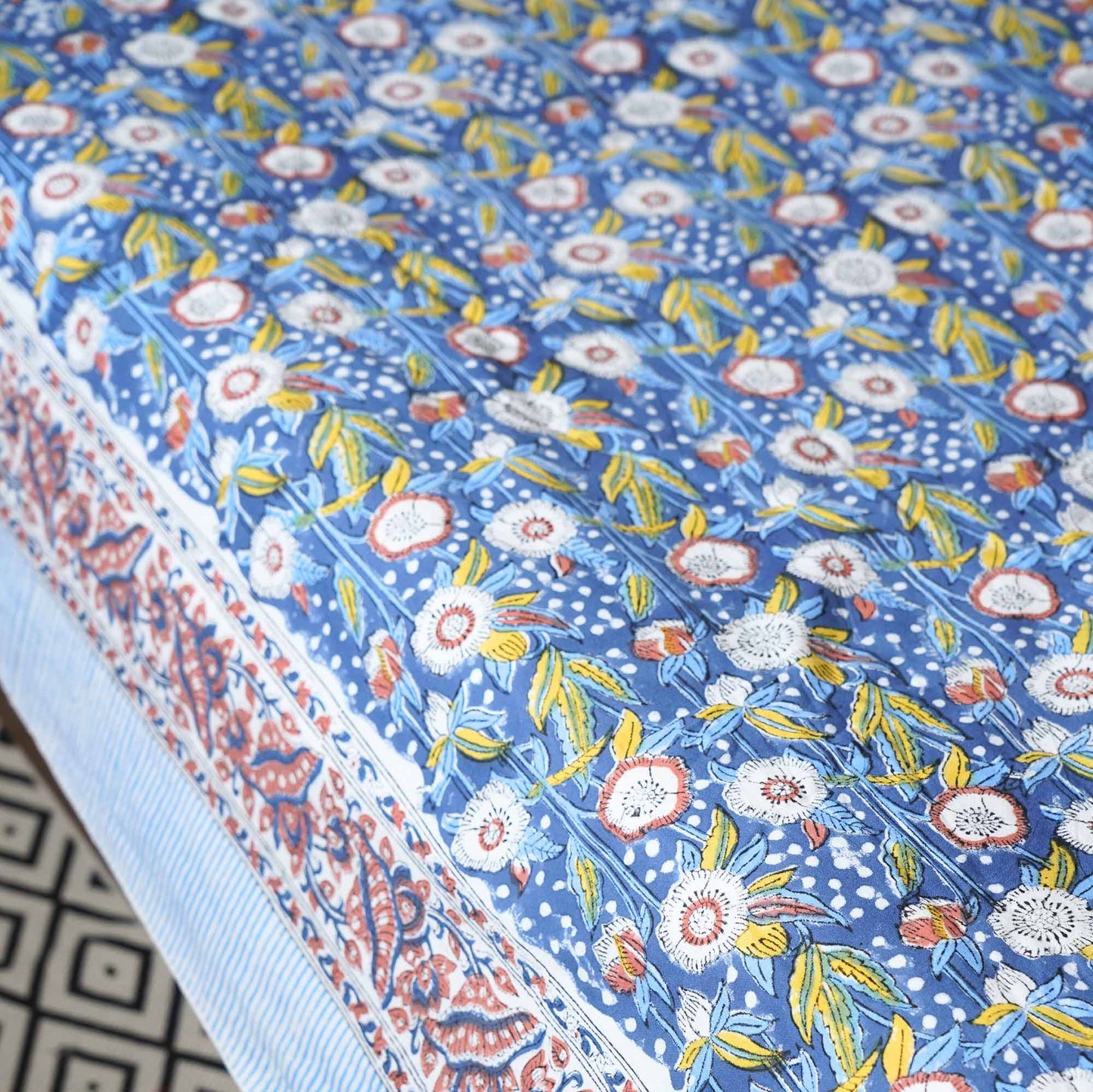 Starry Night - Handblock Bedsheet (100x108 Inches)