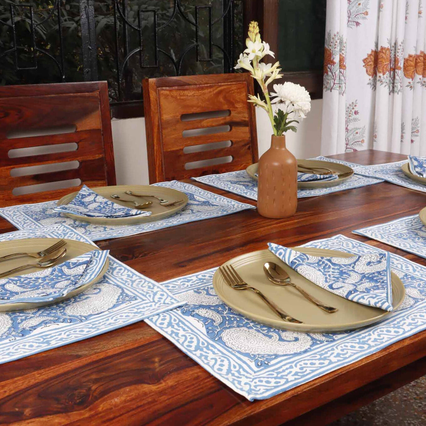 Buy printed cotton table mat 
