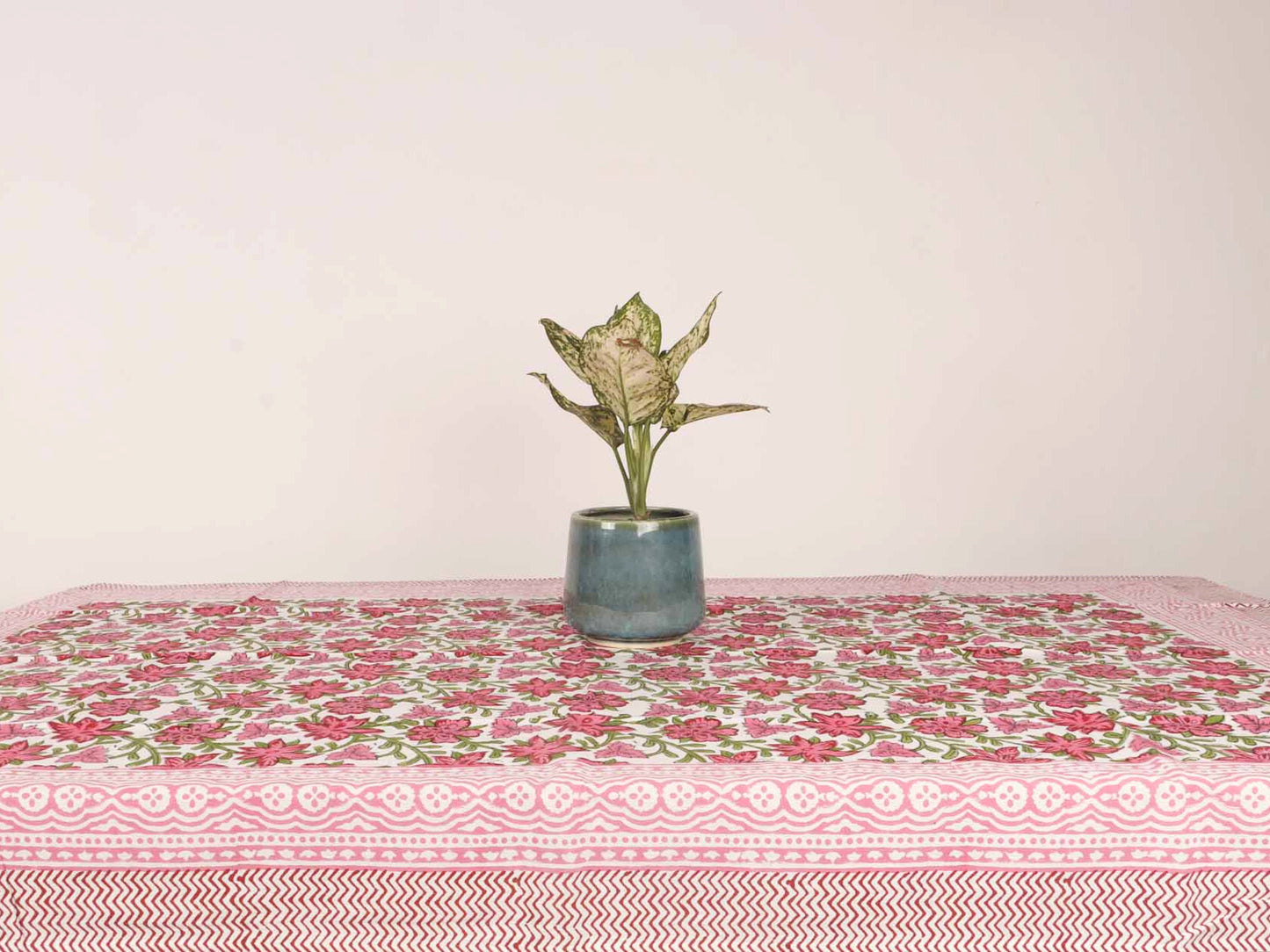 Padma Pink Hand Block Printed Center Table Cover