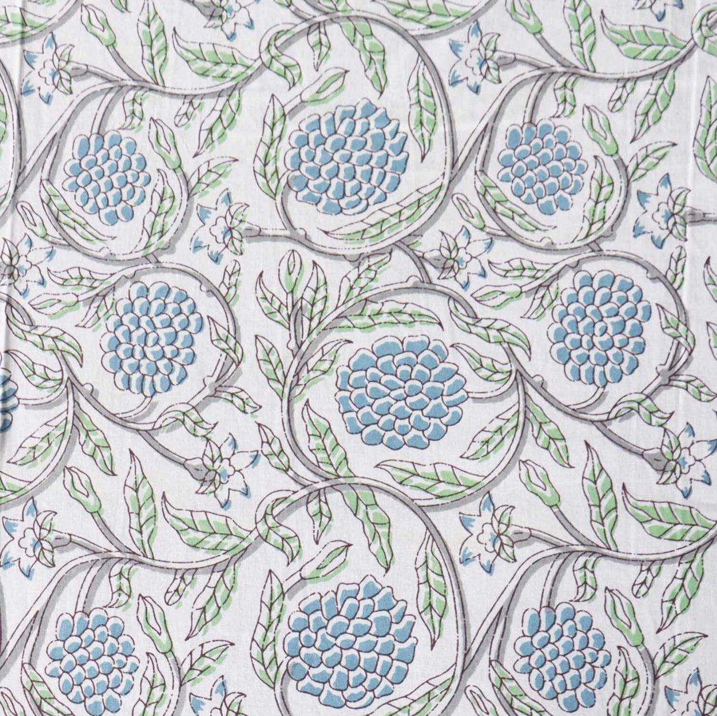 Anaar Blue - Flat I Fitted Bedsheet (108x108 Inches)