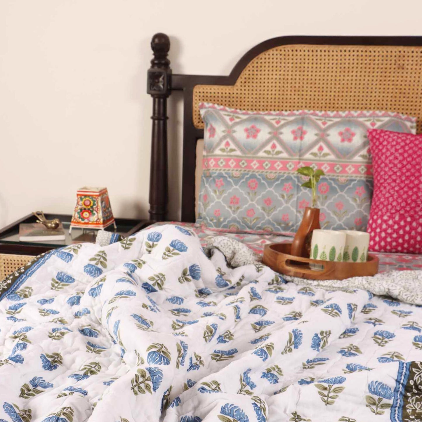Neela Phool - Single Bed Razai I Comforter
