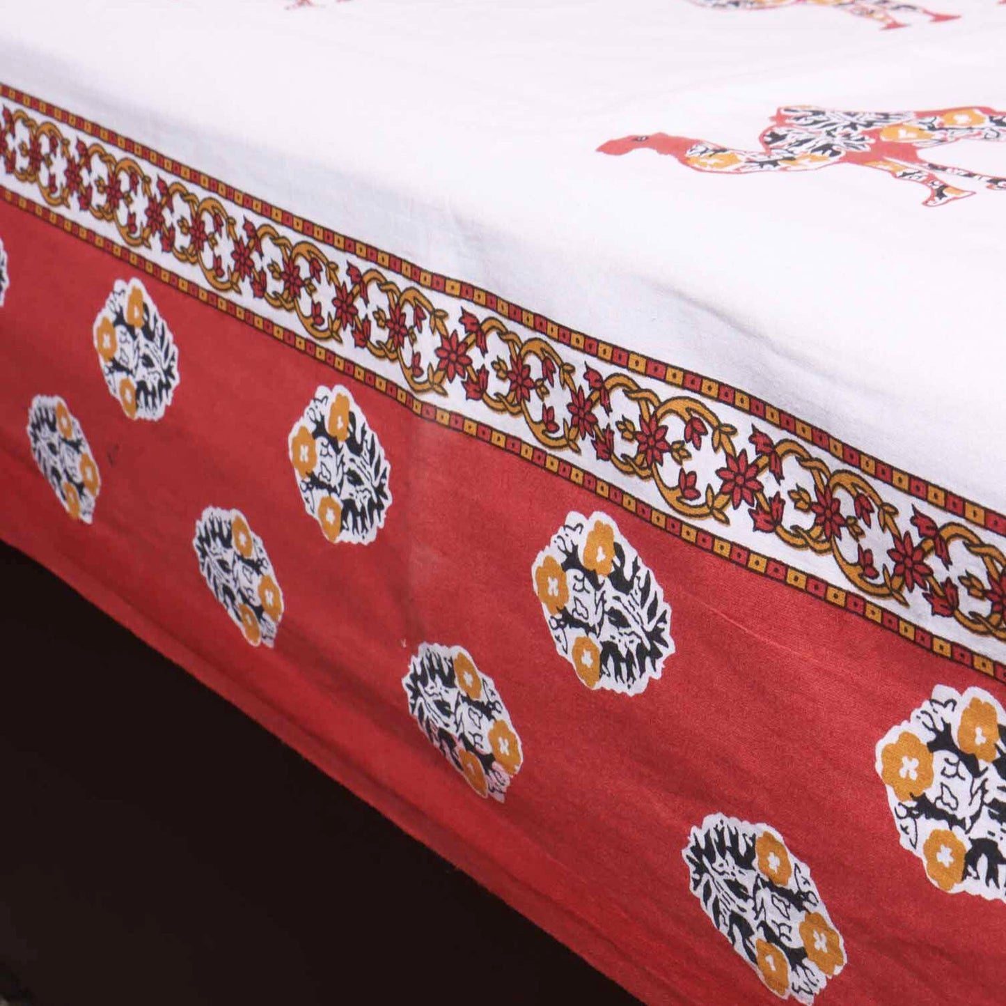 Jaisalmer - Flat I Fitted Bedsheet (90x108 Inches)