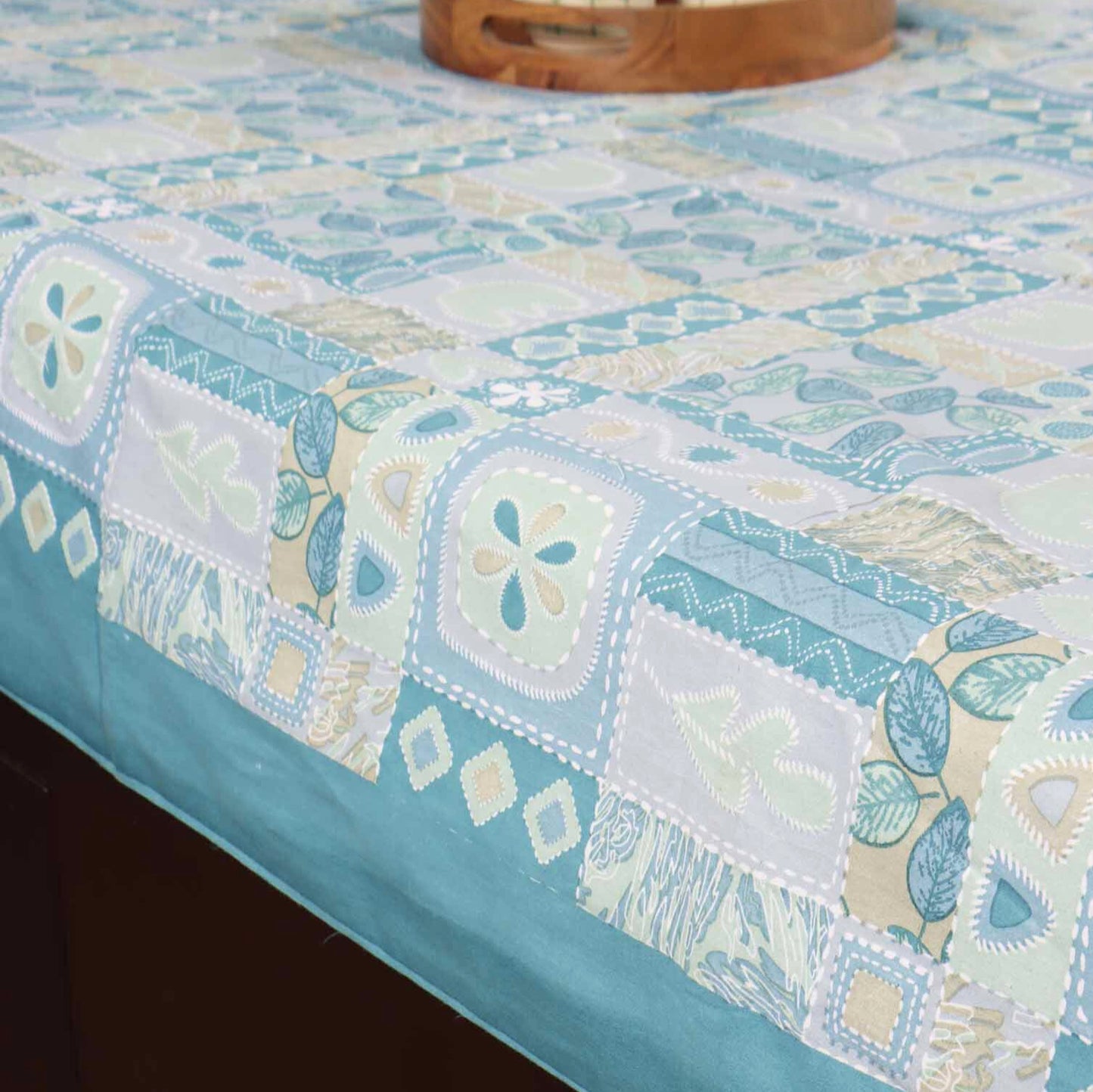 Abstract Blue - Flat I Fitted Bedsheet (100x108 Inches)