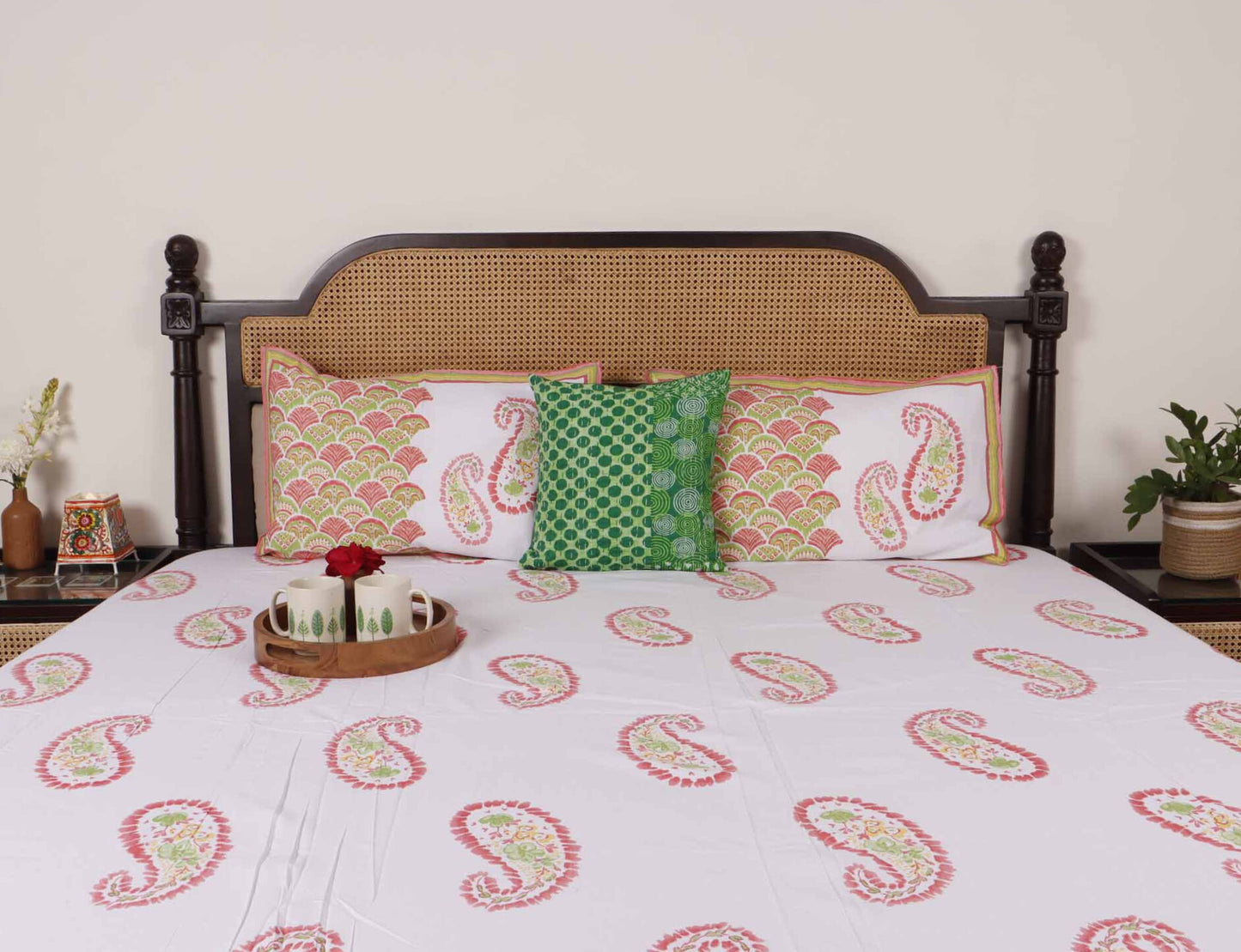 Ruhaani Pink - Flat I Fitted Bedsheet (108x108 Inches)