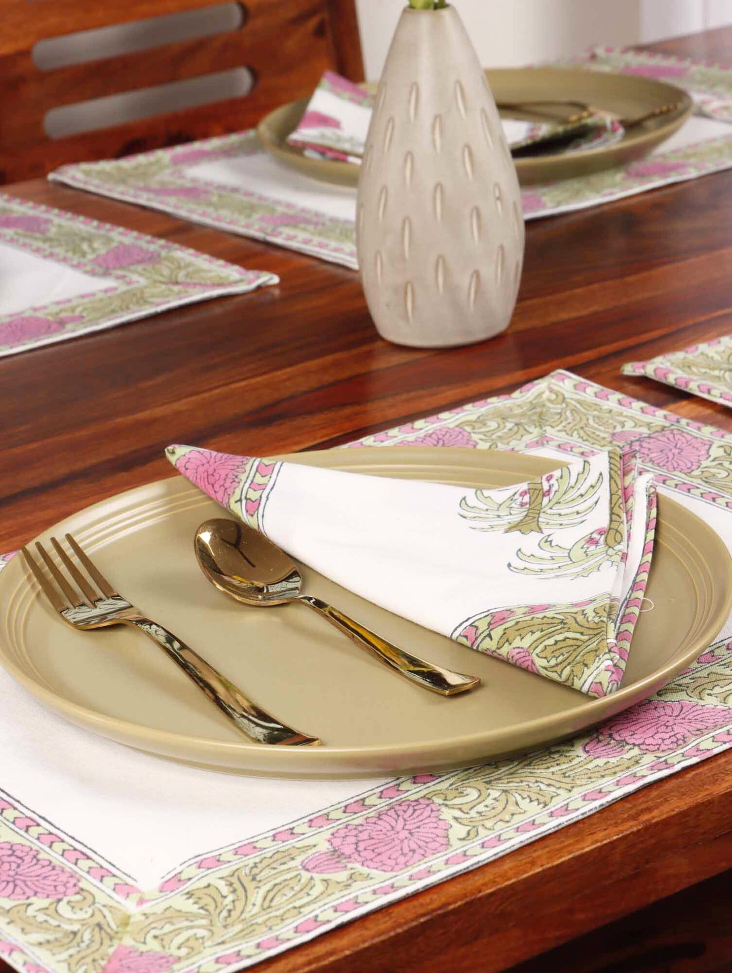 Sherni - Hand Block Table Runner, Table Mats and Napkins