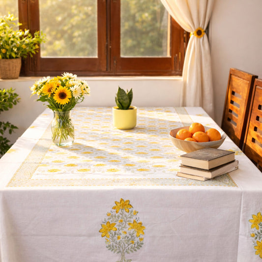Darbar E Khaas - Hand Block Six & Eight Seater Dining Table Cover