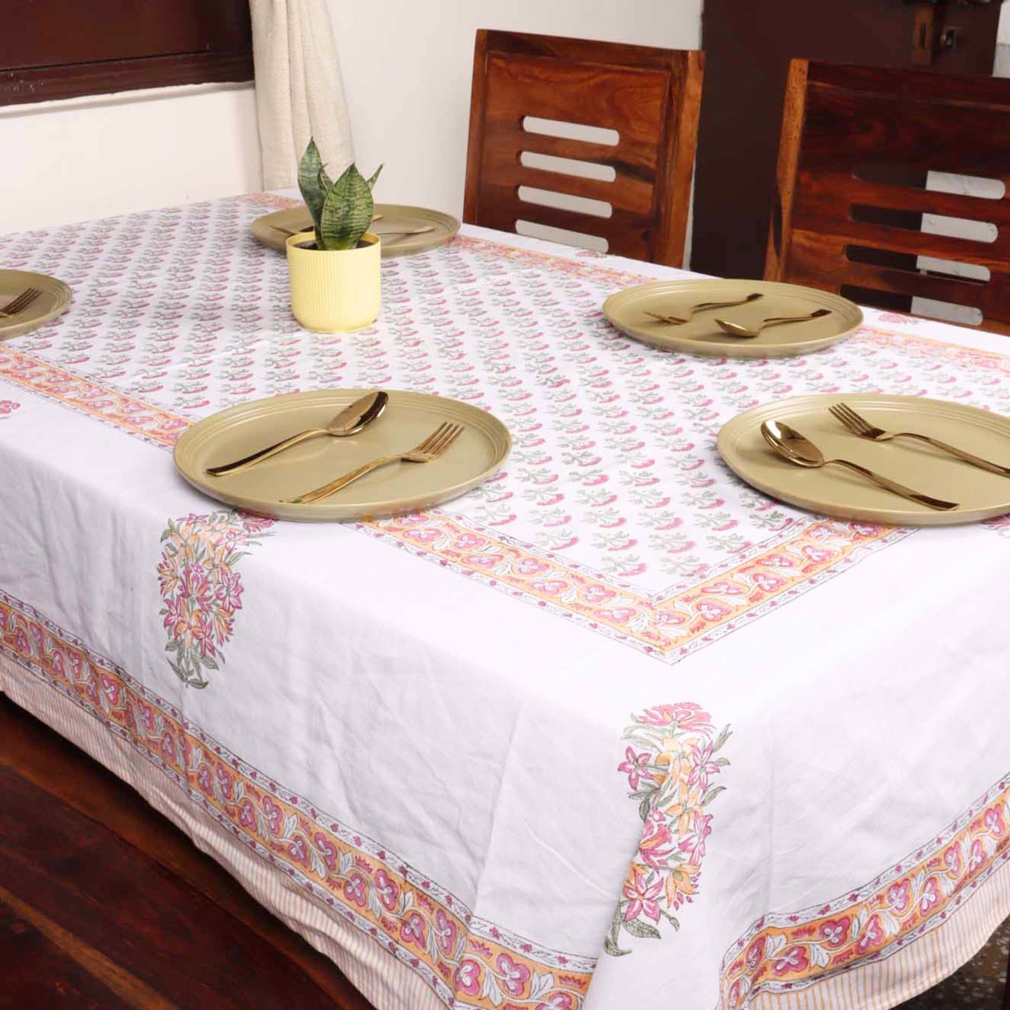 Pankhuri - Hand Block Six & Eight Seater Dining Table Cover