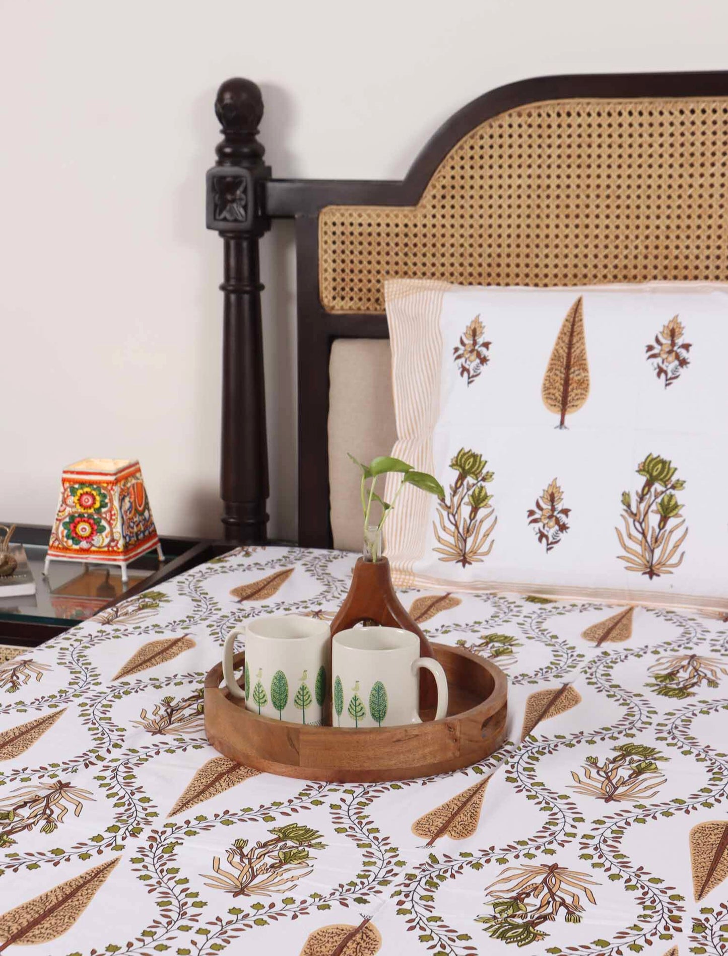 Khushamadeed Brown - Single Bed Bedsheet (60x90 Inches)