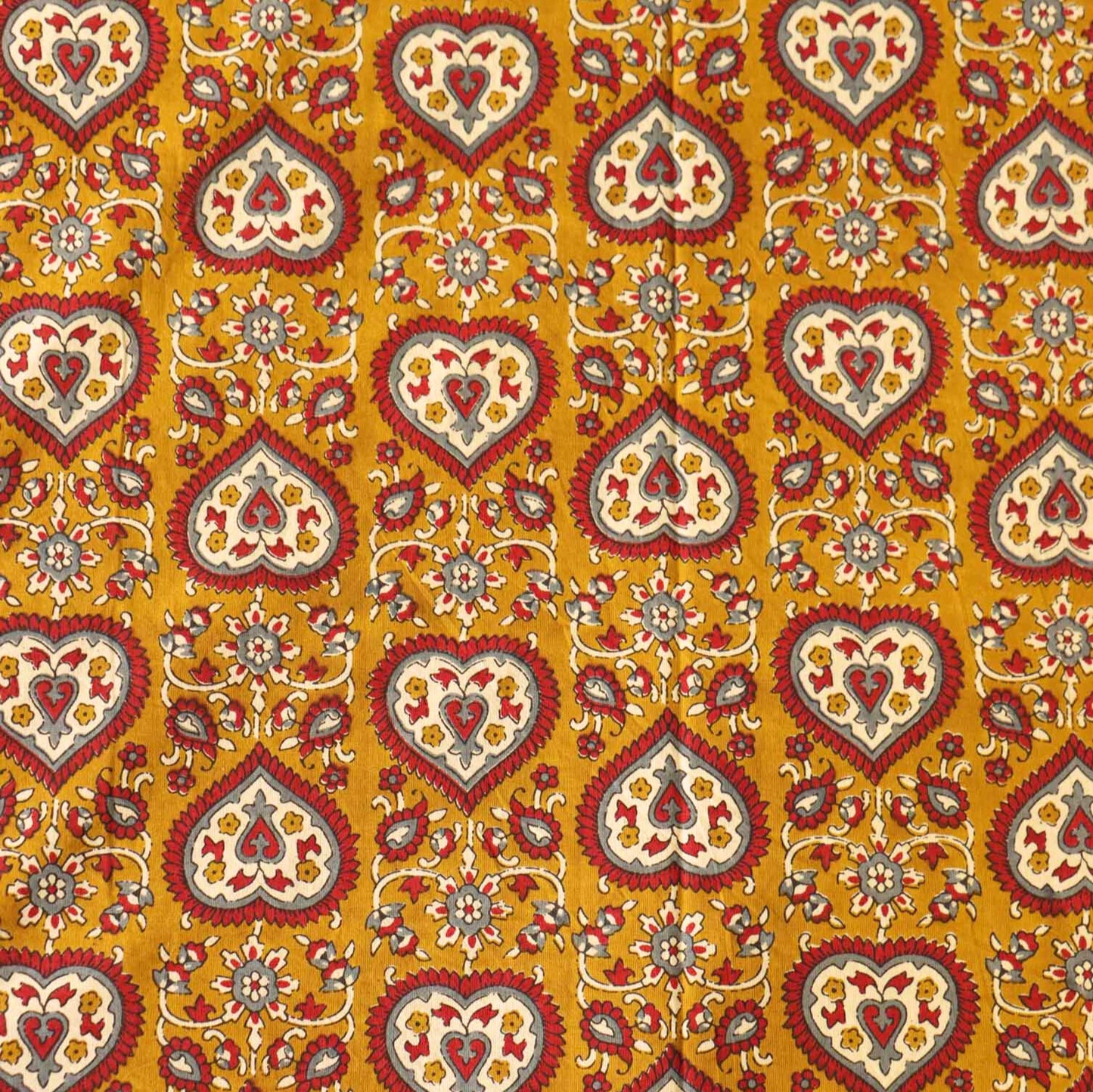 Kalamkari Dilkash Mustard  - Flat I Fitted Bedsheet (108x108 Inches)