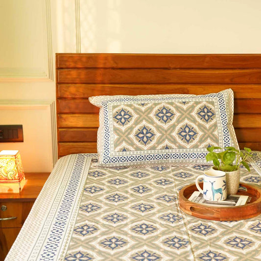 Kaleidoscope - Blue - Single bed bedsheet(60x90 Inches)
