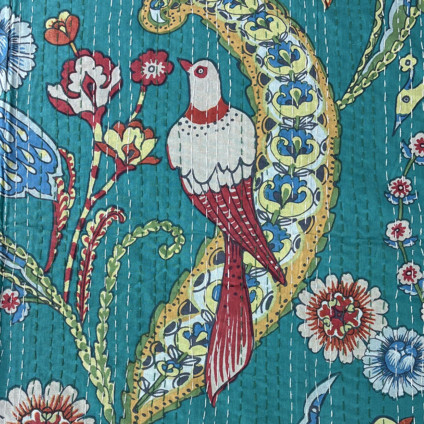 Tota - Kantha Stitch Bedcover