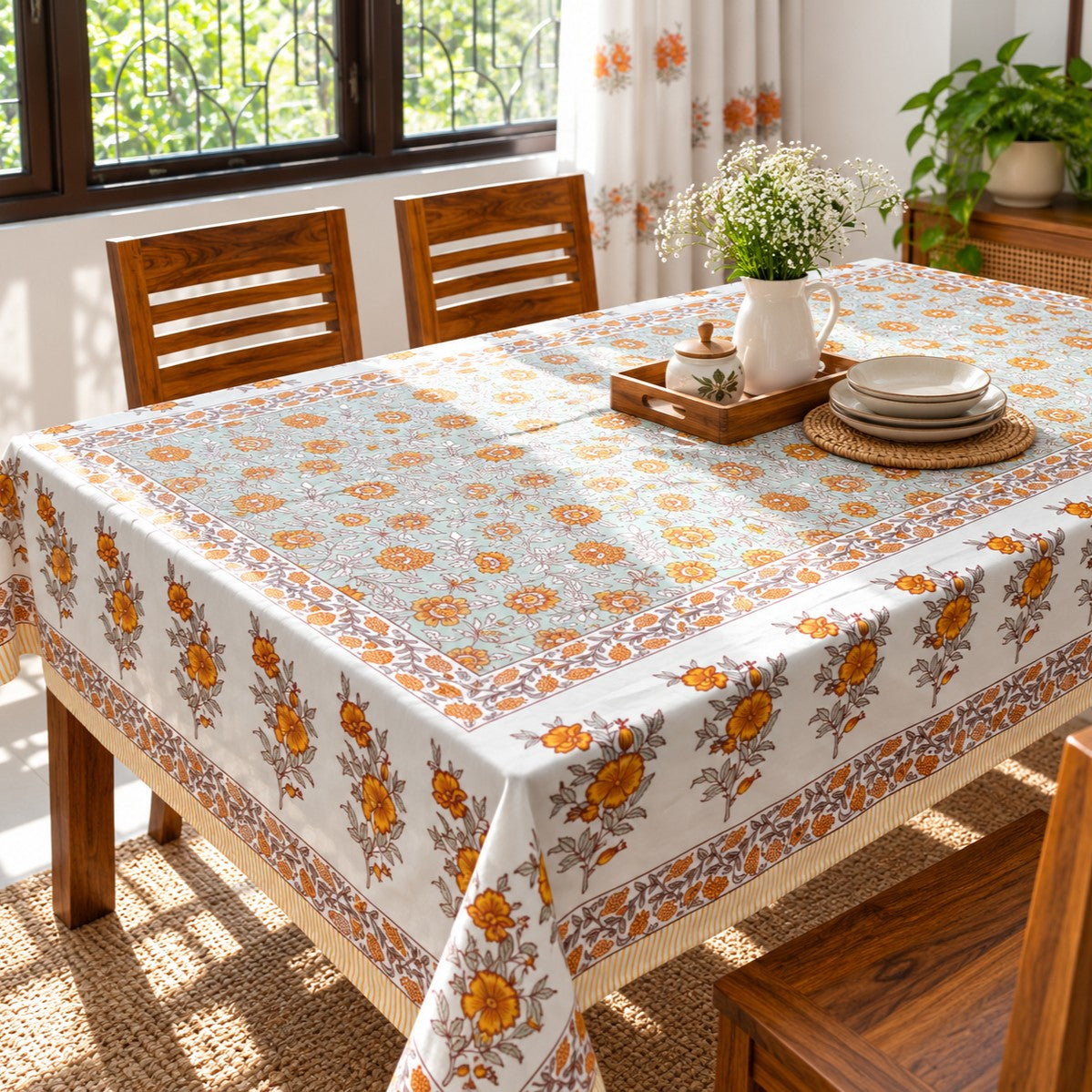 Rajnigandha - Six seater Dining Table Cover
