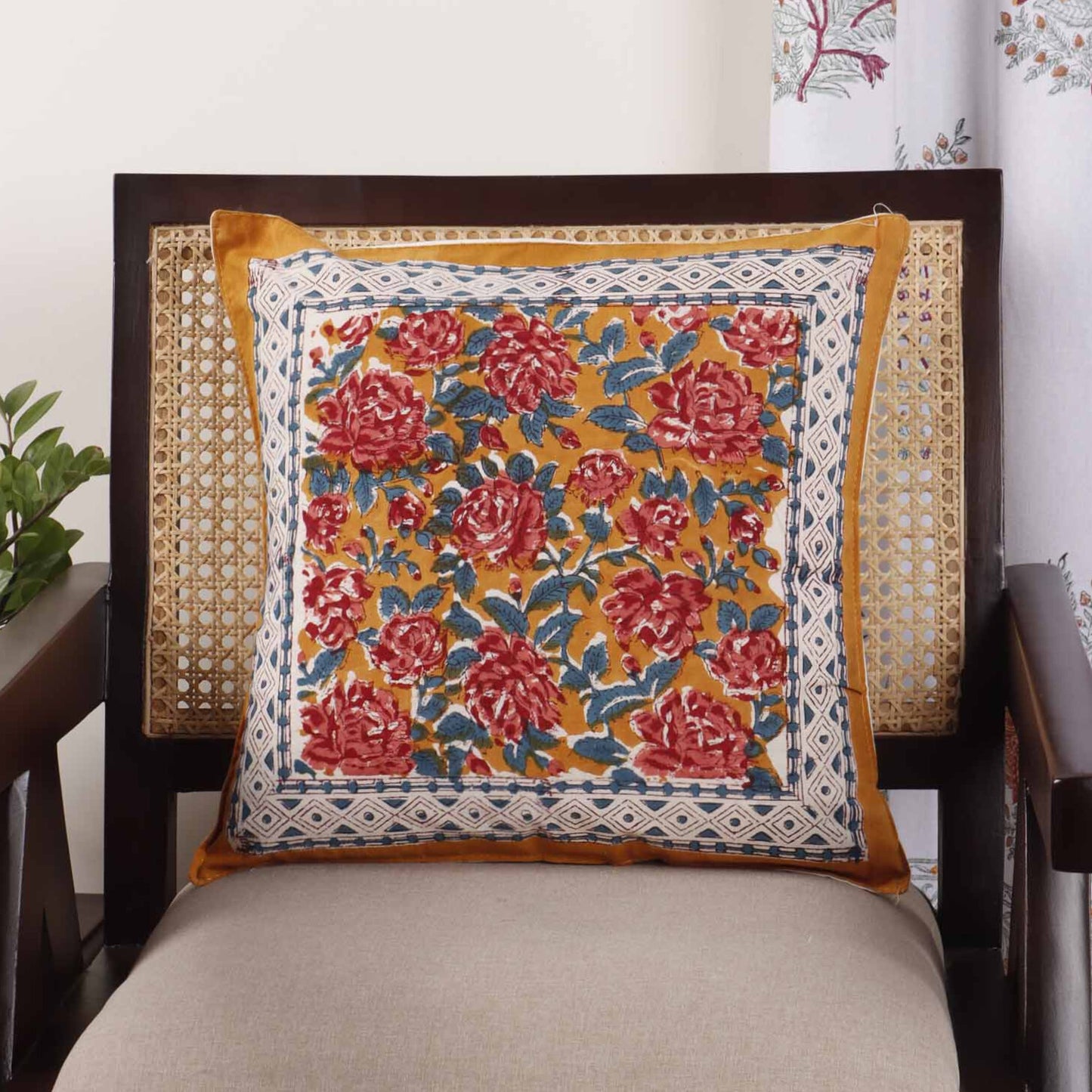 Gudhal -  Hand Block Cushion Cover