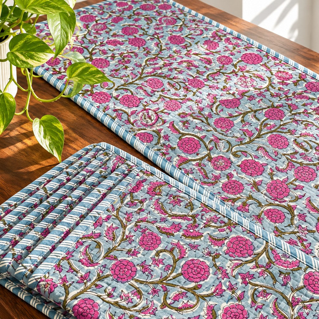 Marina - Quilted Table Runner and 6 Mats