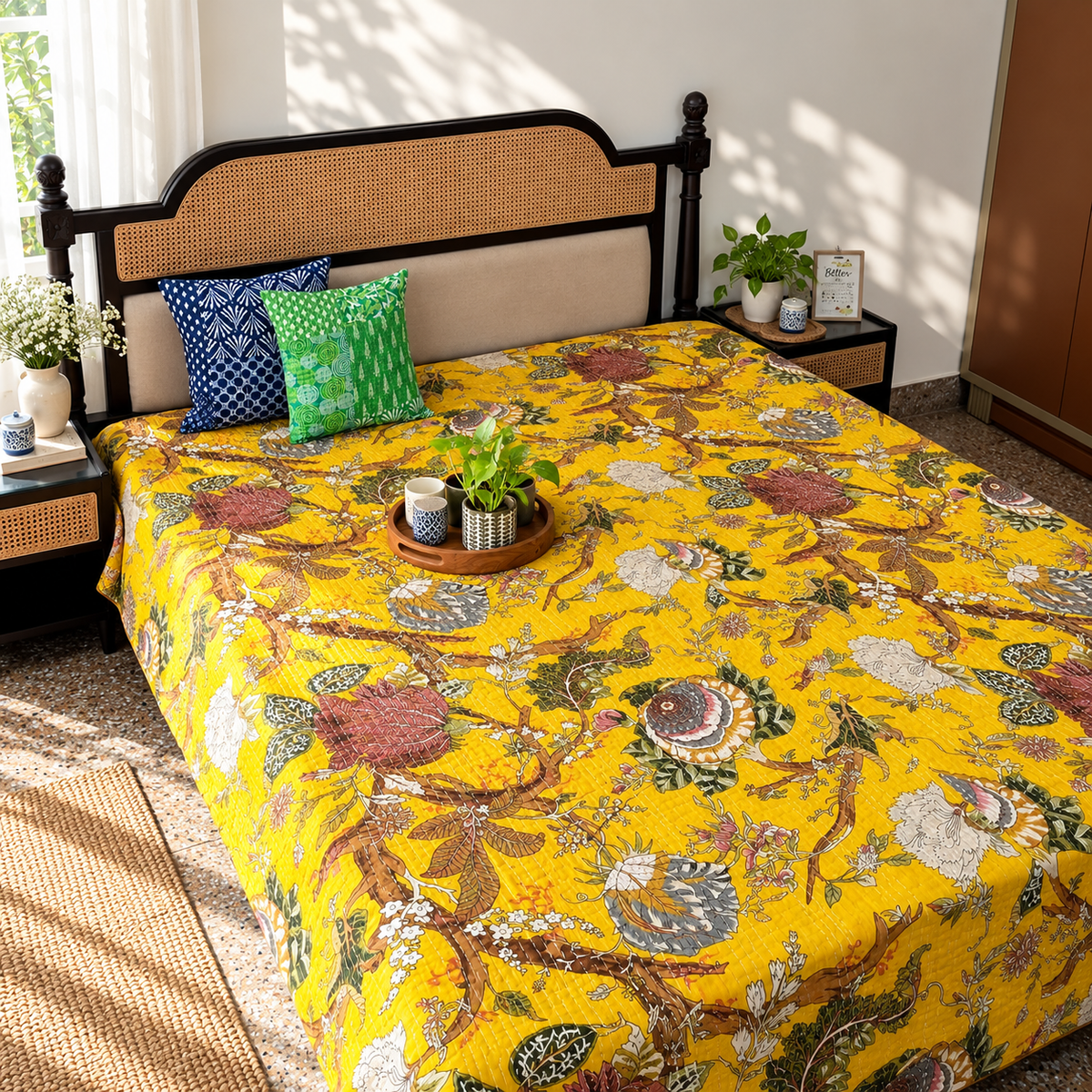 Dhun - Kantha Stitch Bedcover