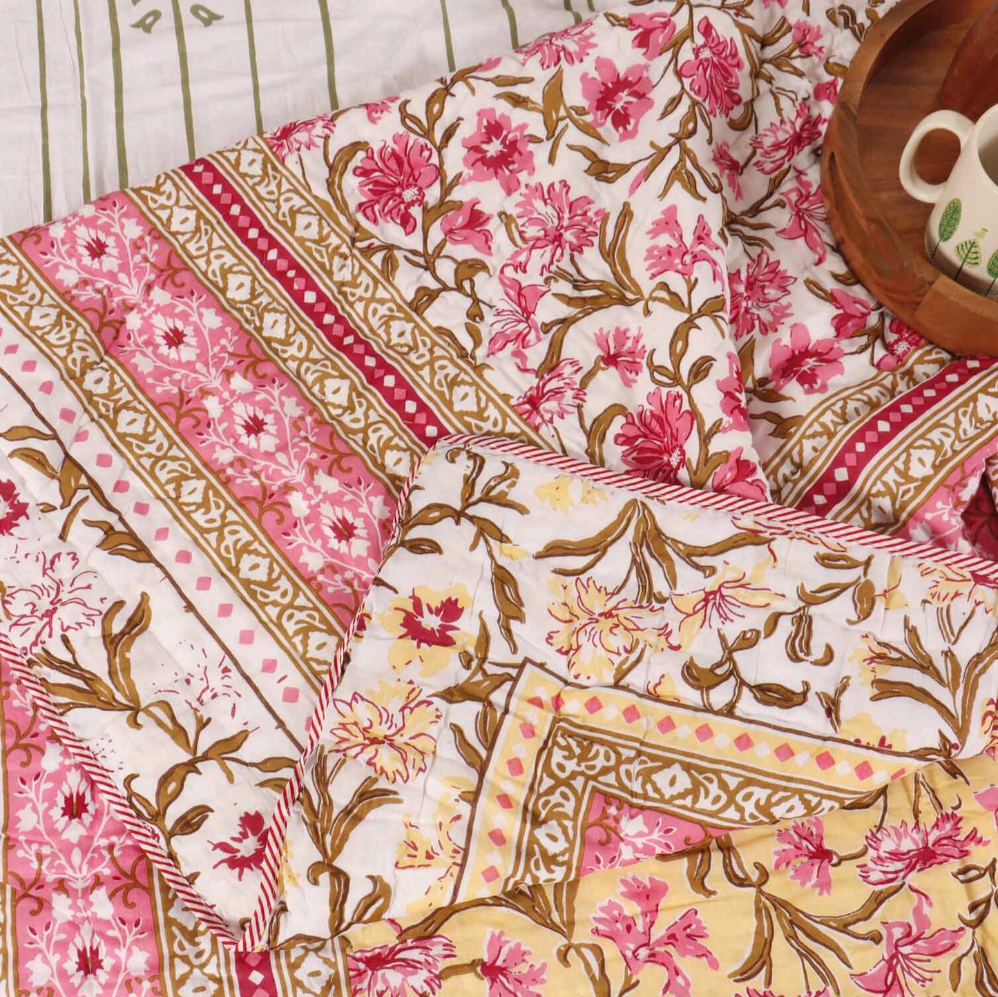 Baagh Yellow - Single Bed Razai I Comforter