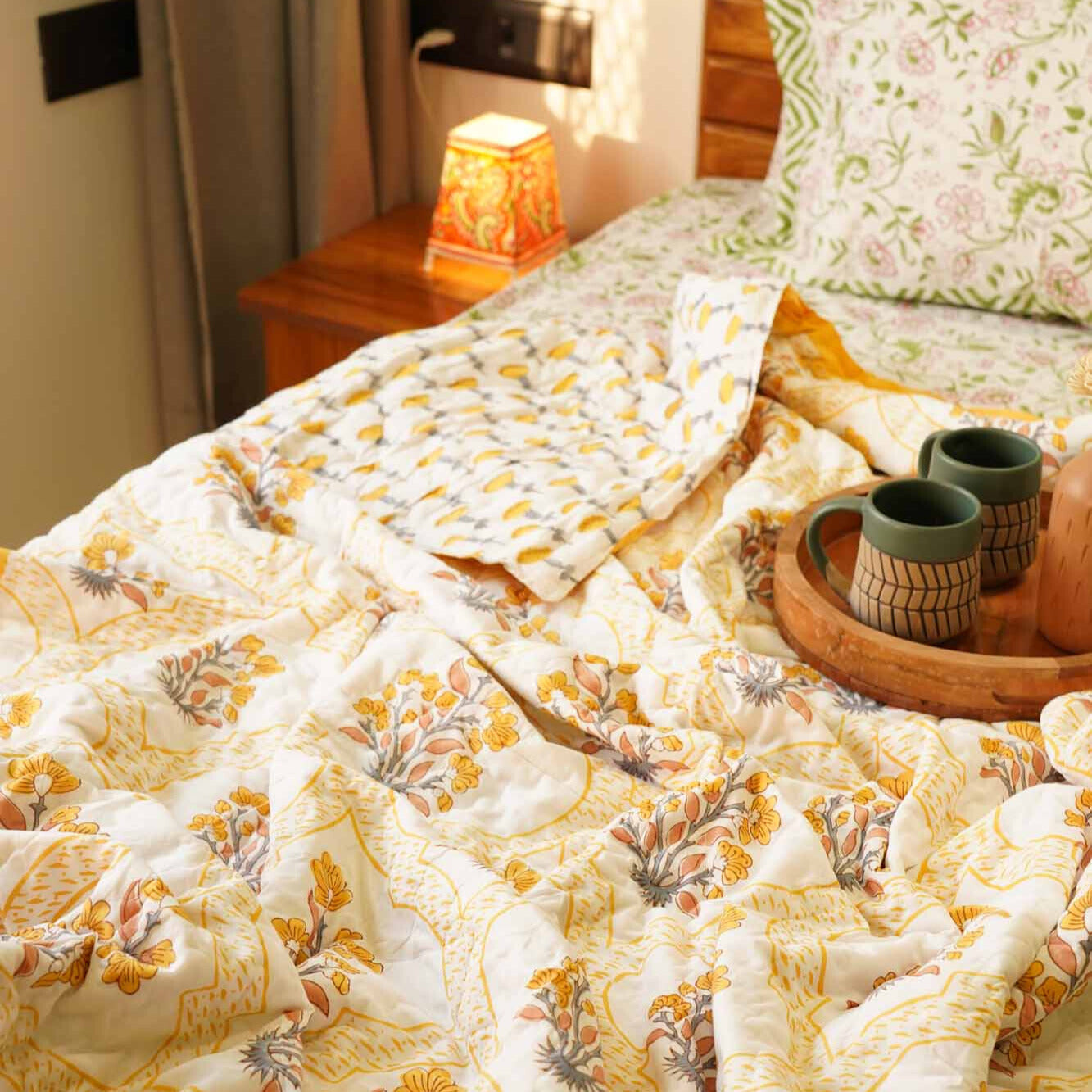Yellow blossom  - Single Bed Razai/ Comforter