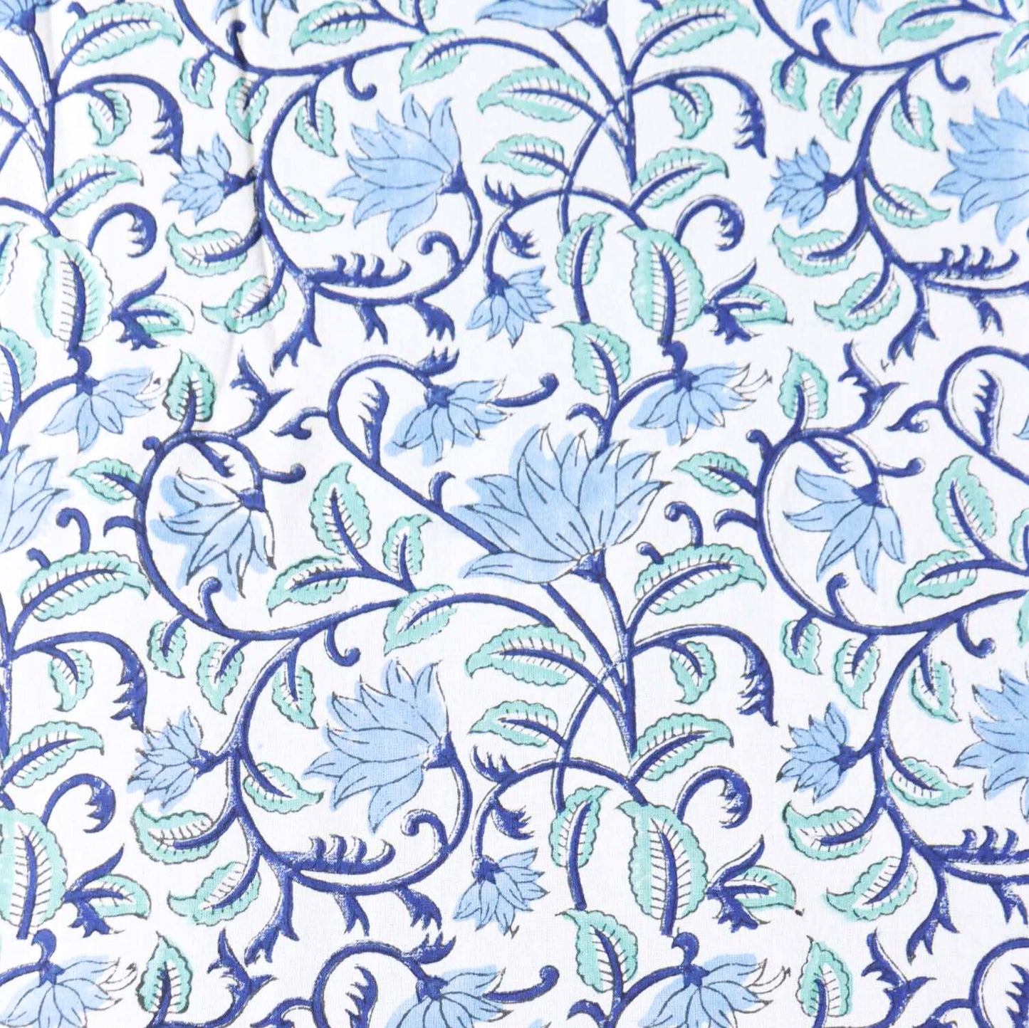 Pakiza Blue - Hand block Bedsheet (108x108 Inches)