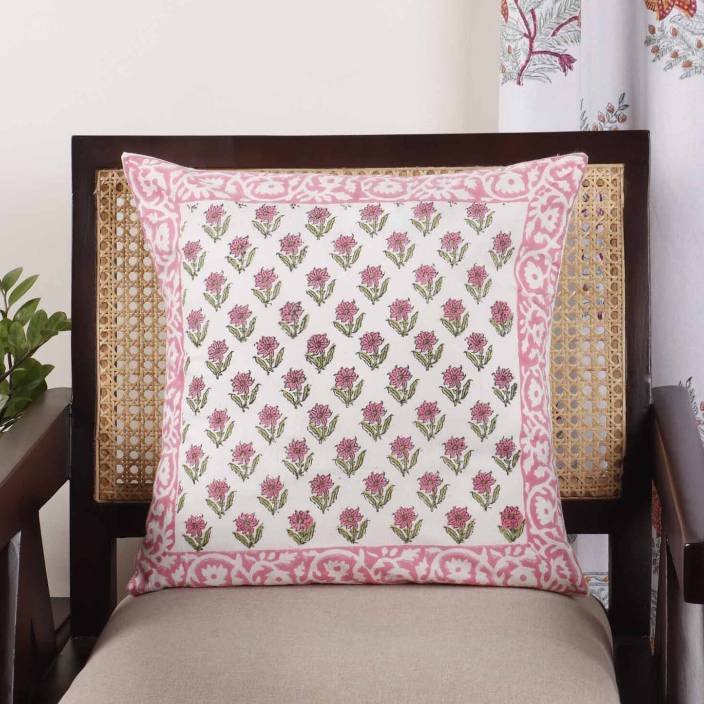 Pushpita -  Hand Block Cushion Cover