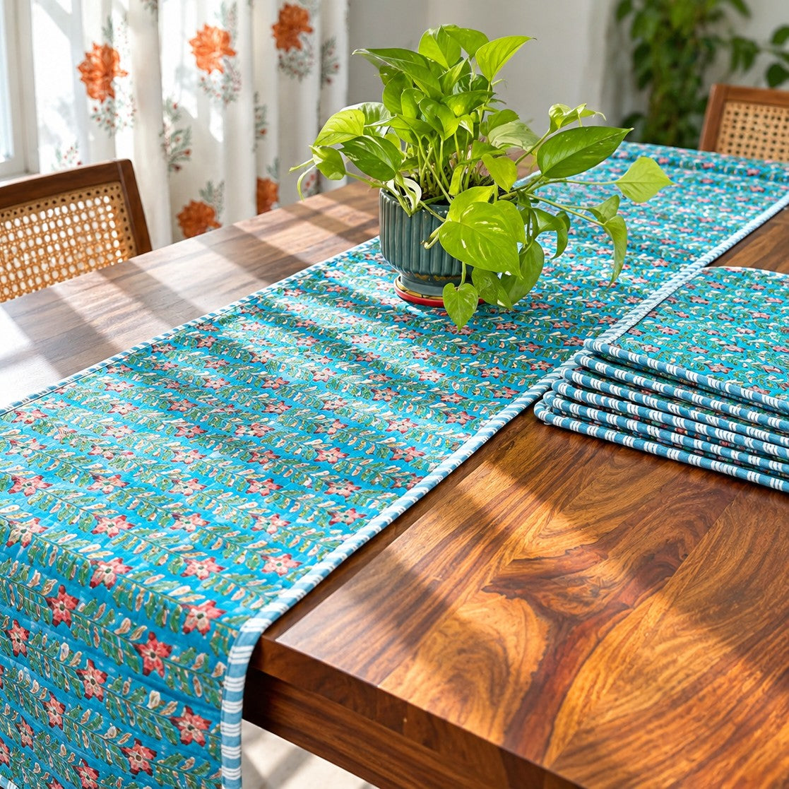 Anarkali - Quilted Table Runner and 6 Mats