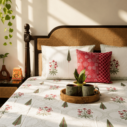 Nazakat Pink - Flat I Fitted Bedsheet (108x108 Inches)