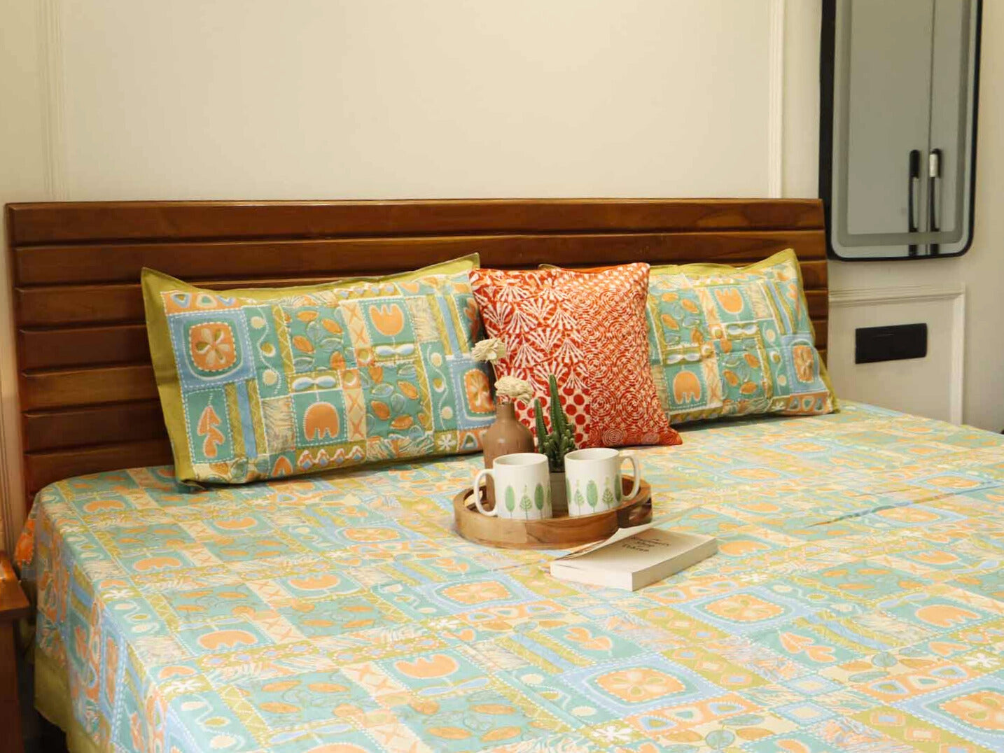 Abstract Orange - Flat I Fitted Bedsheet (100x108 Inches)
