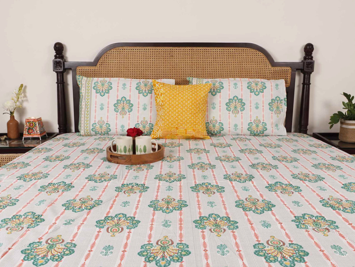 Ashv - Flat I Fitted Bedsheet (108x108 Inches)