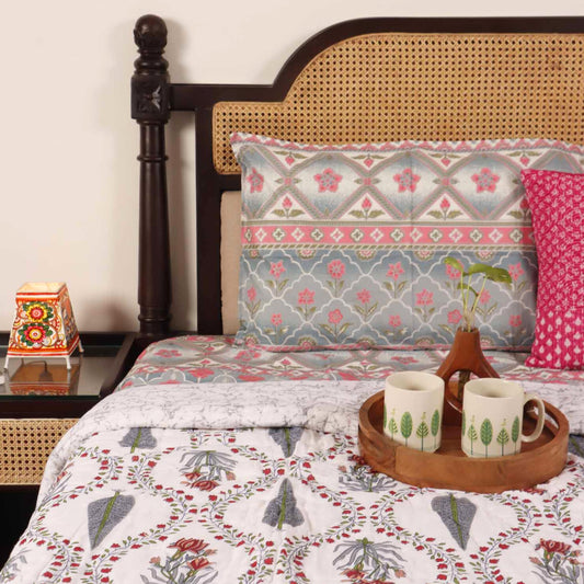 Khushamadeed Grey - Single Bed Razai I Comforter