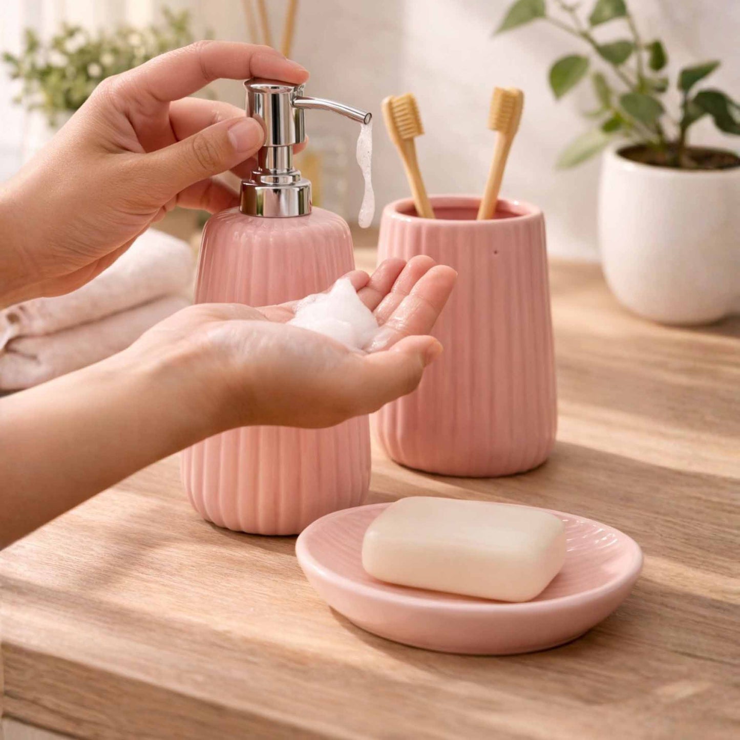 Bathroom Set - Pastel Pink