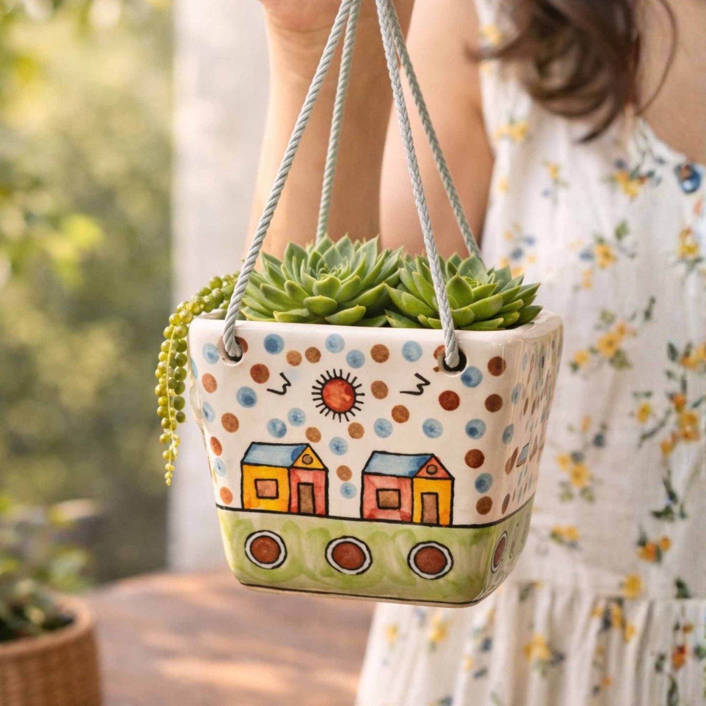 Hanging Planter - Houses